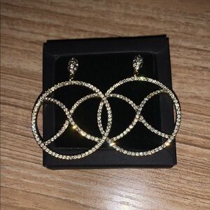 Gold Crystal Drop Earrings